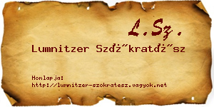 Lumnitzer Szókratész névjegykártya